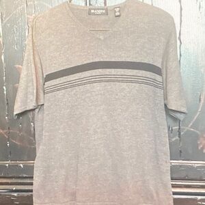 Alfani V-Neck Gray Sweater with Black Accents